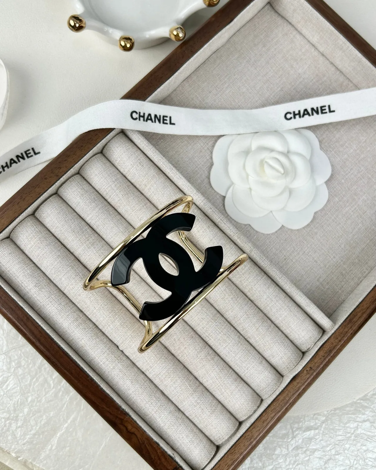Chanel Classic Flap কালো সোনালী কোয়িল্টেড ডায়মন্ড স্টিচিং CC Turn-Lock ক্লাস্প হ্যান্ডব্যাগ 6