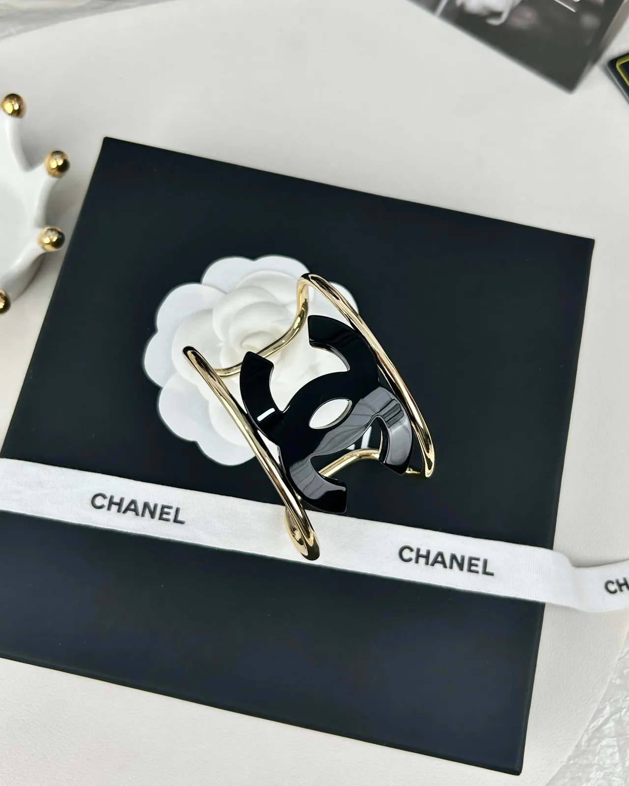 Chanel Classic Flap কালো সোনালী কোয়িল্টেড ডায়মন্ড স্টিচিং CC Turn-Lock ক্লাস্প হ্যান্ডব্যাগ 7