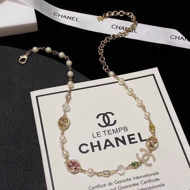Chanel Pearl and Gemstone CC Logo Necklace 3