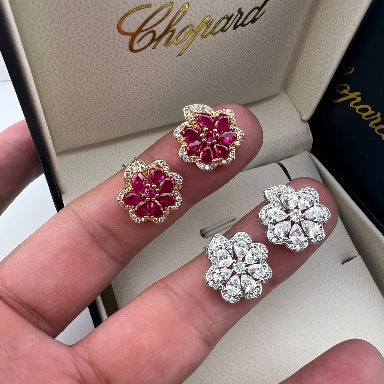Chopard Floral Ruby and Diamond Earrings 3