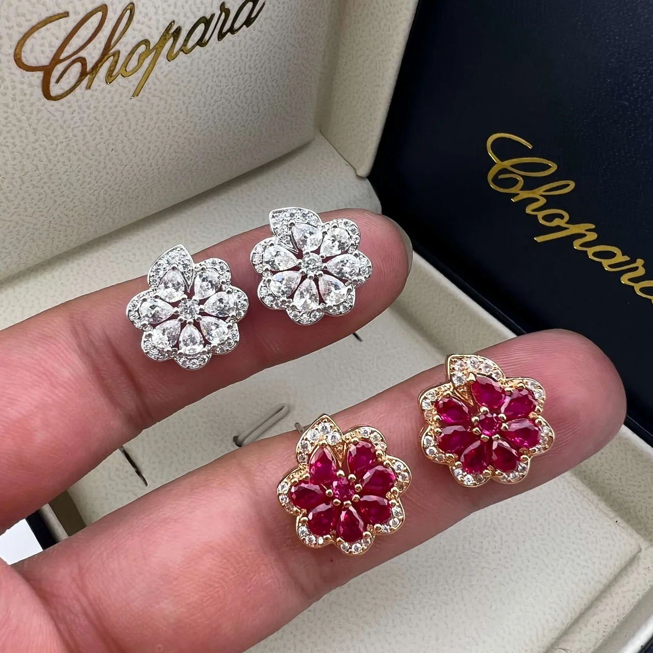 Chopard Floral Ruby and Diamond Earrings 4