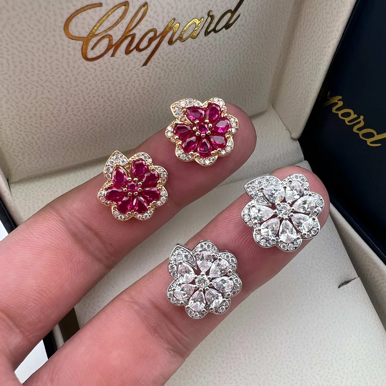 Chopard Floral Ruby and Diamond Earrings 5