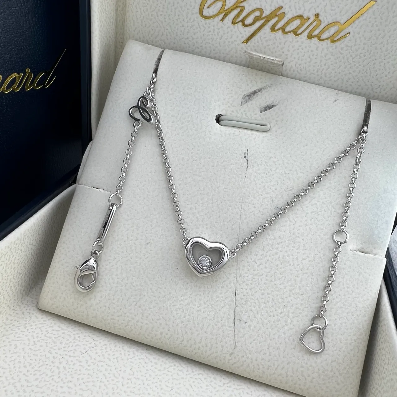 Chopard Happy Hearts Rose Gold and White Gold Heart Pendant Necklaces 4
