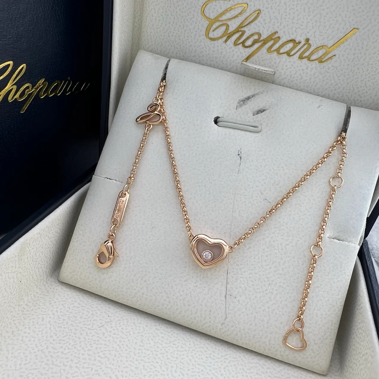 Chopard Happy Hearts Rose Gold and White Gold Heart Pendant Necklaces 5