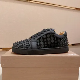 Christian Louboutin Spike Sneaker Chaussures Lifestyle Monogram Tonal Noir