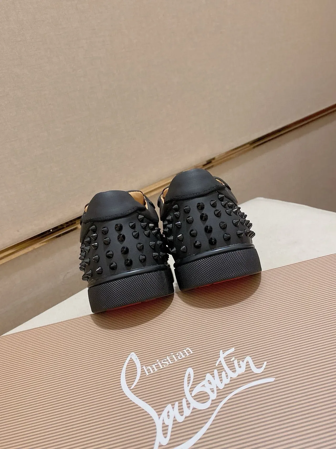 Christian Louboutin Spike Sneaker Chaussures Lifestyle Monogram Tonal Noir 8