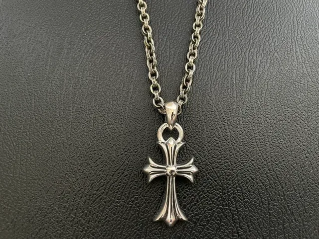 Chrome Hearts Cross and Dagger सिल्वर गॉथिक ऑर्नेट नेकलेस 6