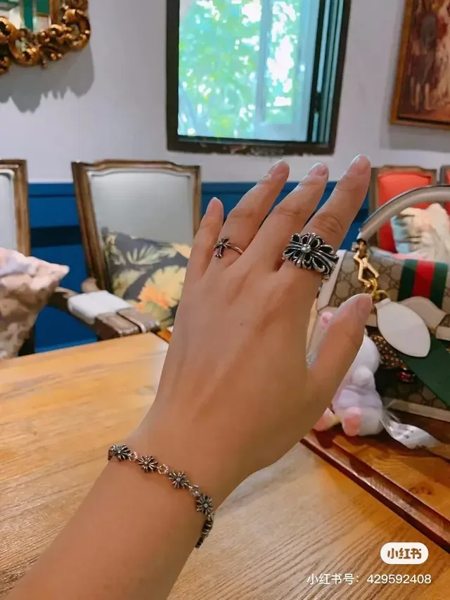 Chrome Hearts Cross Flower Silver Ring 2