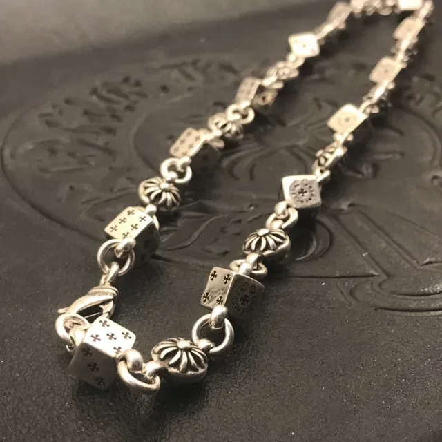 Chrome Hearts Dice Chain Bracelet Silver-Toned Metal Bracelet 5