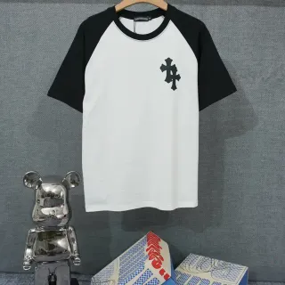 Chrome Hearts Double Cross रैगलान टी-शर्ट
