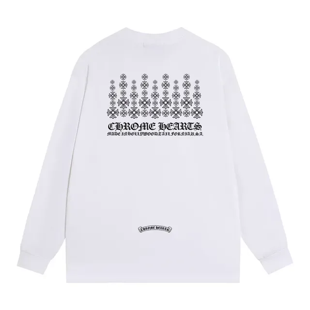 Chrome Hearts Floral Grid Graphic Black Long-Sleeve T-Shirt 3