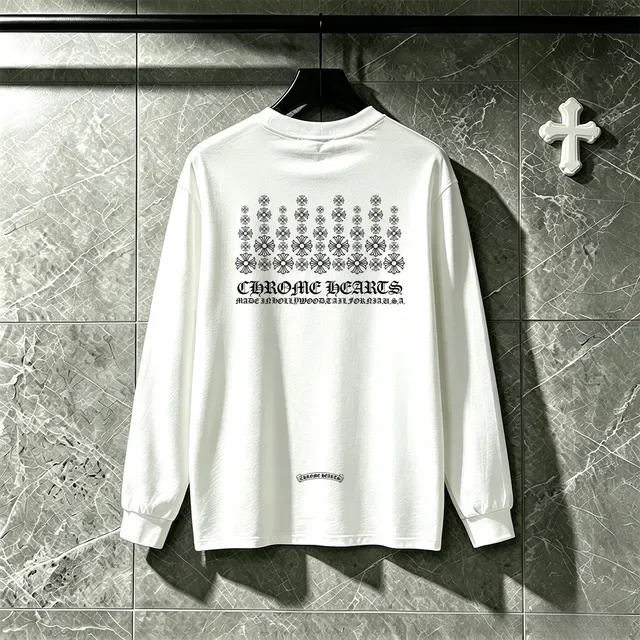 Chrome Hearts Floral Grid Graphic Black Long-Sleeve T-Shirt 6