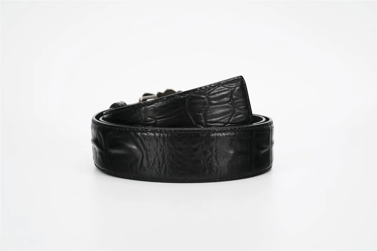 Chrome Hearts 马耳他十字 黑色鳄鱼皮皮带 3