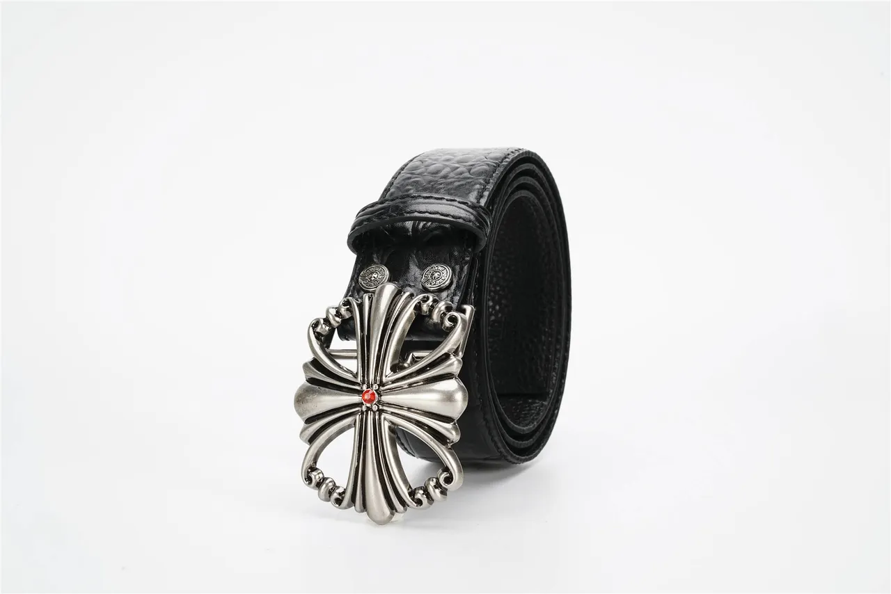 Chrome Hearts 马耳他十字 黑色鳄鱼皮皮带 6