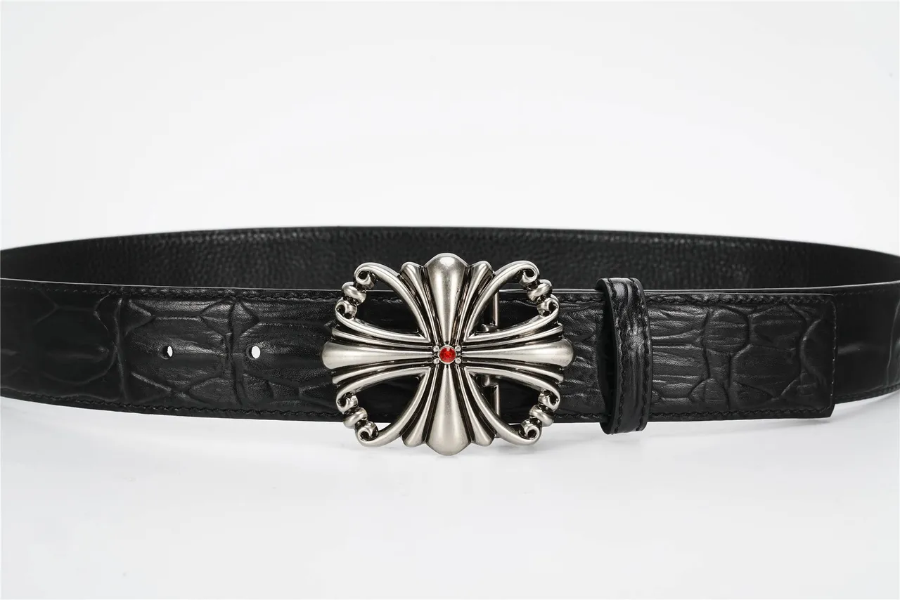 Chrome Hearts 马耳他十字 黑色鳄鱼皮皮带 7