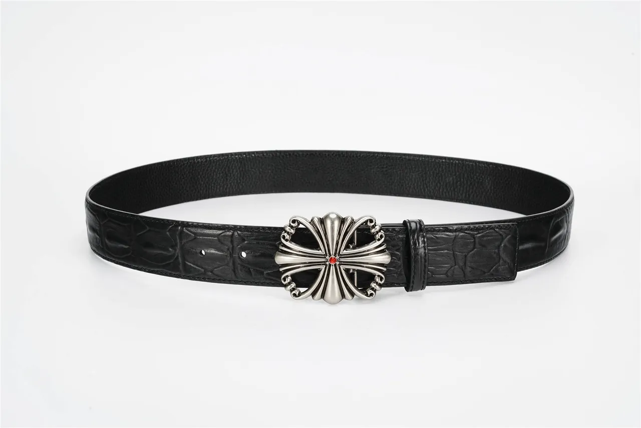 Chrome Hearts 马耳他十字 黑色鳄鱼皮皮带 8