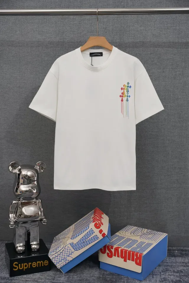 T-shirt noir Chrome Hearts brodé croix arc-en-ciel 3