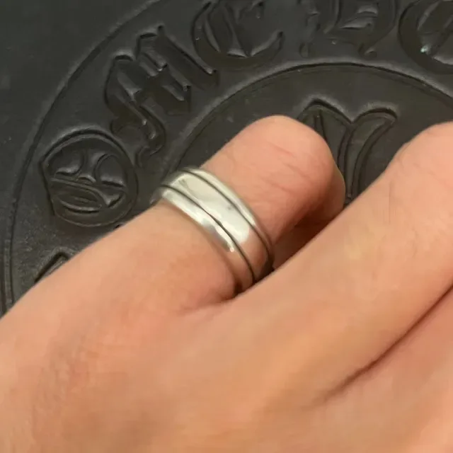 Chrome Hearts Anillo Spinner Giratorio de Tres Capas Plateado 2