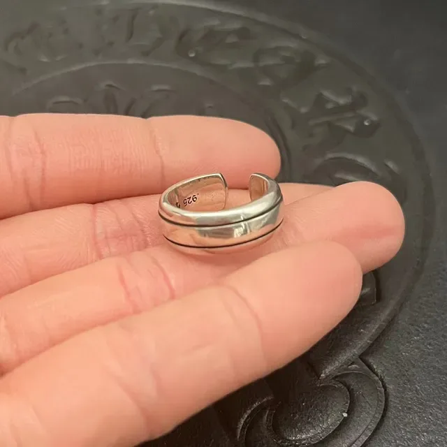 Chrome Hearts Anillo Spinner Giratorio de Tres Capas Plateado 4