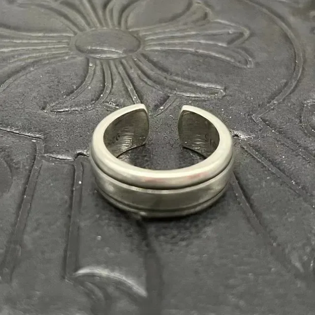 Chrome Hearts Anillo Spinner Giratorio de Tres Capas Plateado 6