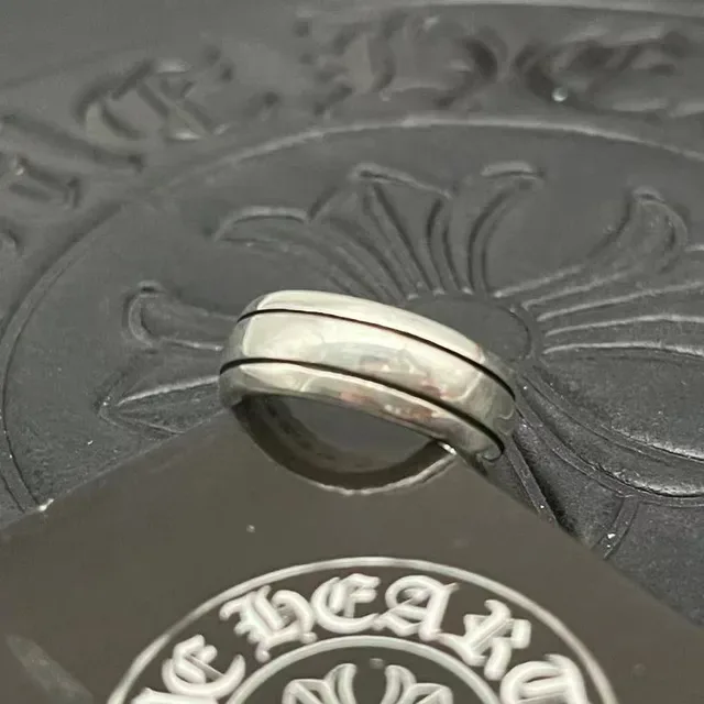 Chrome Hearts Anillo Spinner Giratorio de Tres Capas Plateado 7