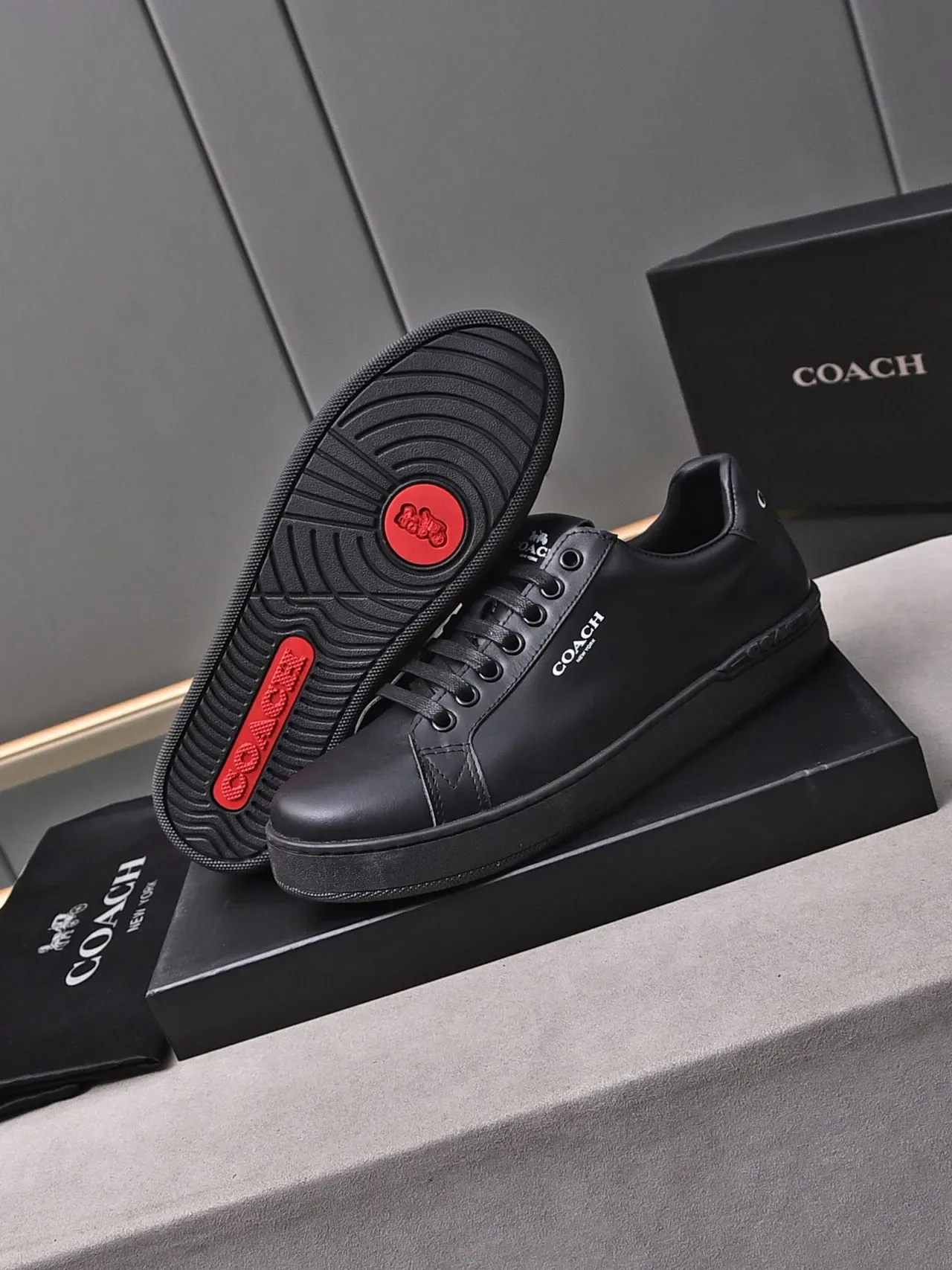 Coach Black Leather Lifestyle Sneakers 4