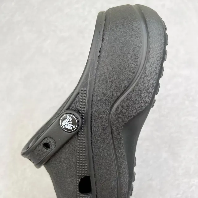 Crocs Echo Clog Negro Espuma Moldada Zueco de Plataforma 4