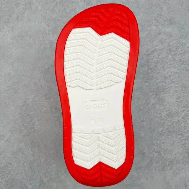 Crocs Echo সাদা লাল প্ল্যাটফর্ম সোল সমঞ্জস্যযোগ্য পট্টা ক্লগ 9