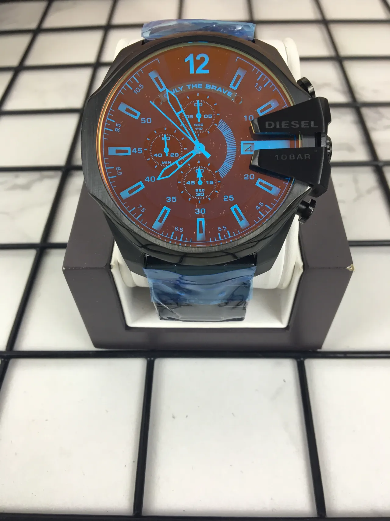Diesel Chronograph Oversized Black and Orange Sports Watch 2