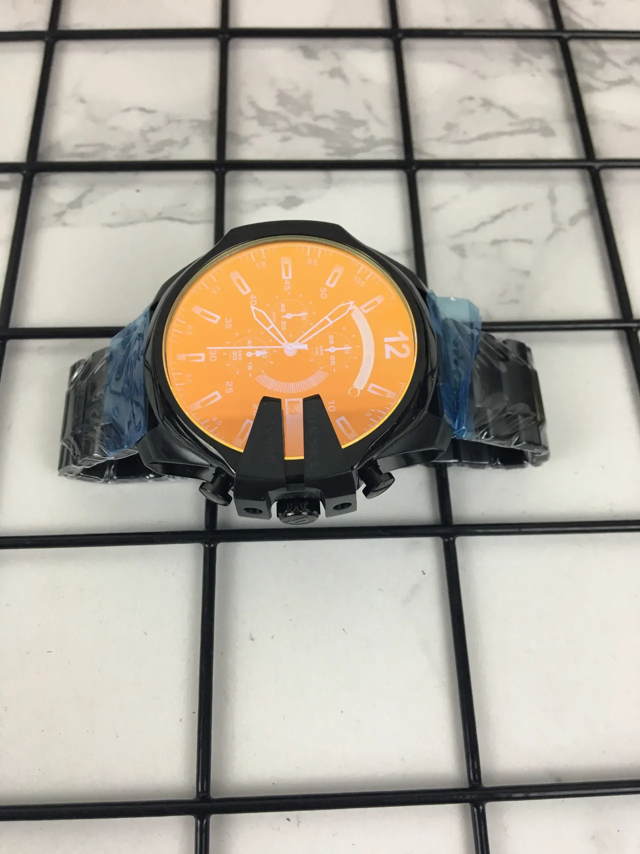 Diesel Chronograph Oversized Black and Orange Sports Watch 4