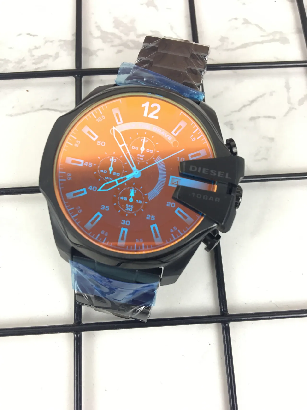 Diesel Chronograph Oversized Black and Orange Sports Watch 5