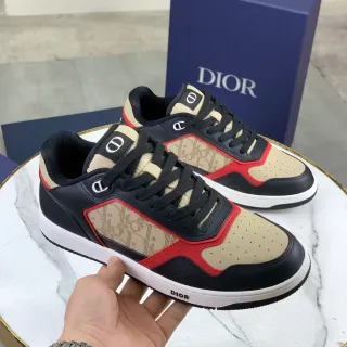 Dior B-Series 黑色米色低帮拼接皮革休闲鞋
