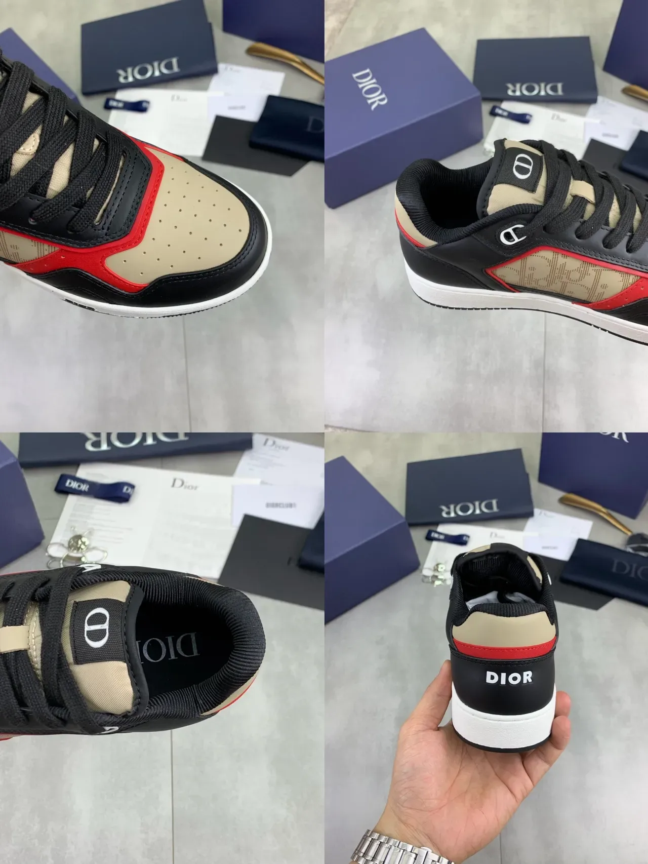 Dior B-Series Black Beige Low-Top Panelled Leather Lifestyle Sneakers 2