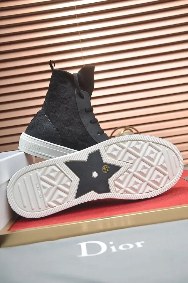 Dior B23 Black Knit High-Top Lifestyle Sneakers 3