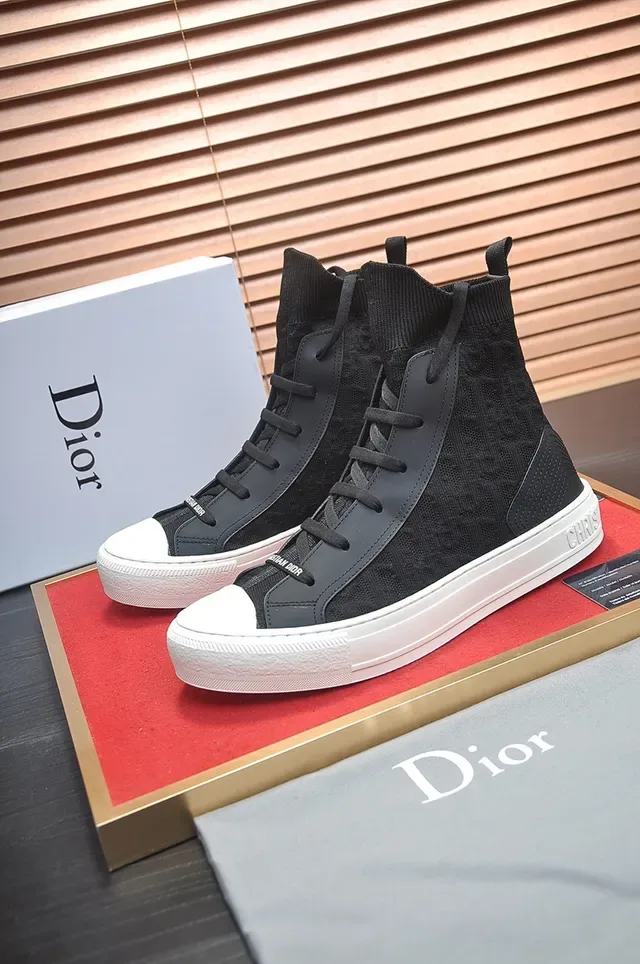 Dior B23 Black Knit High-Top Lifestyle Sneakers 4