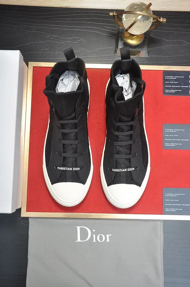 Dior B23 Black Knit High-Top Lifestyle Sneakers 5