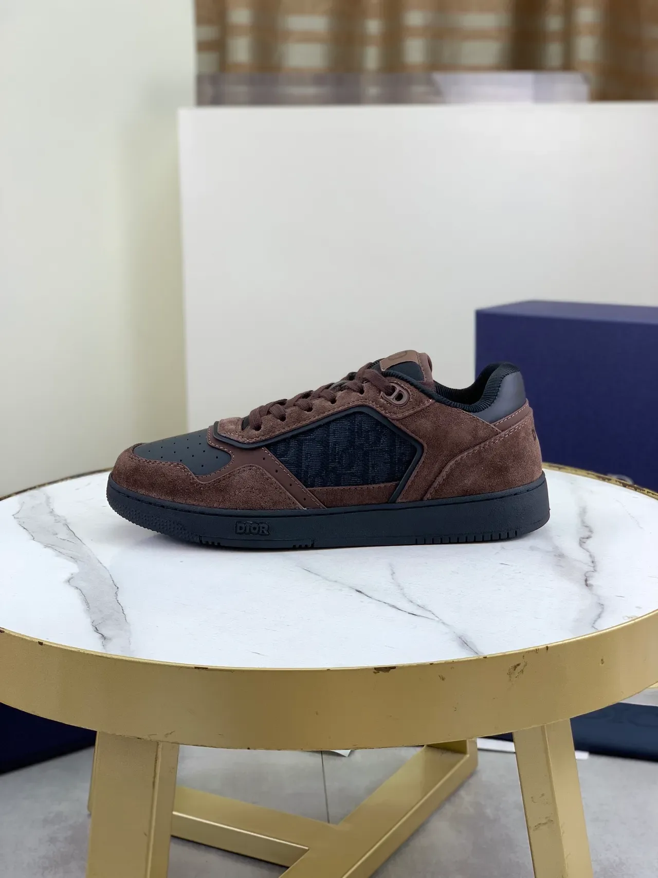 Dior B23 Tênis Lifestyle de Camurça Marrom e Preto Monogram 5