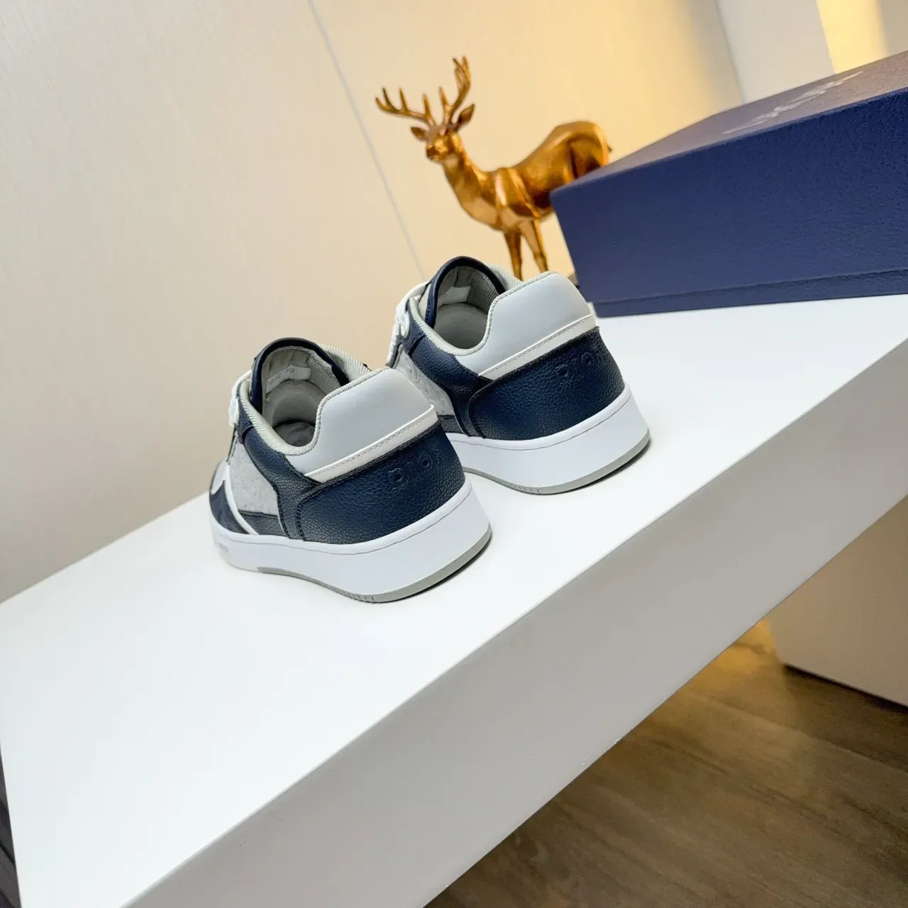 Dior B23 Navy and Gray Embossed Oblique Lifestyle Sneakers 4
