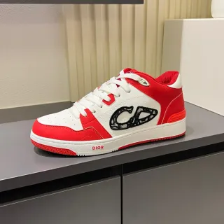Dior B23 Sneakers Lifestyle Rouge et Blanc Broderies CD Monogramme