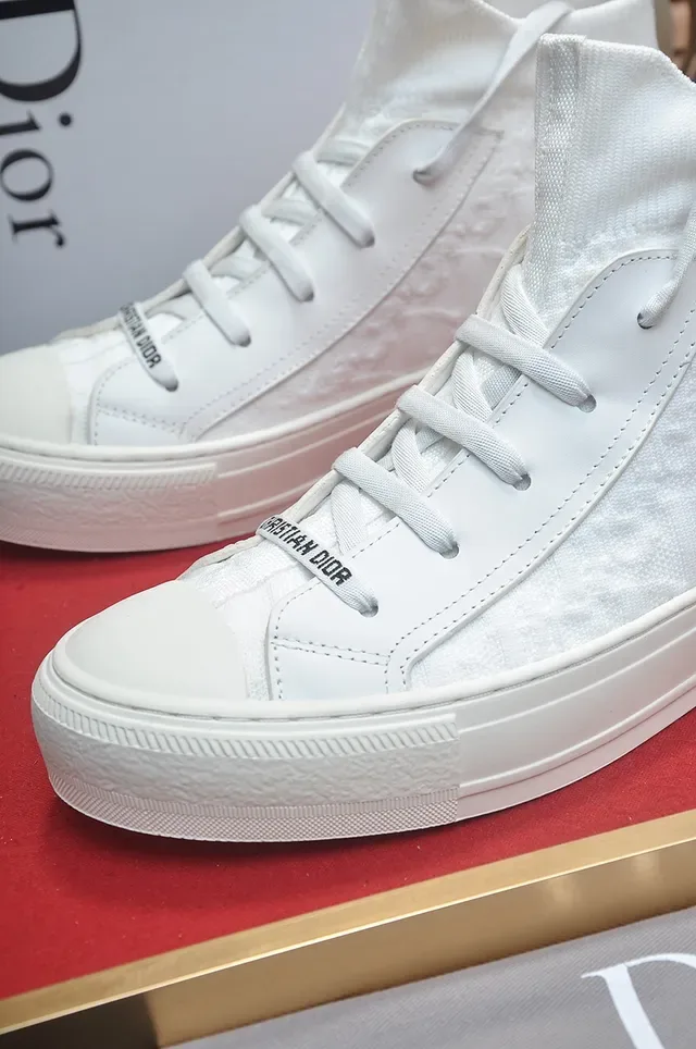 Dior B23 White High-Top Knit Lifestyle Sneakers 2