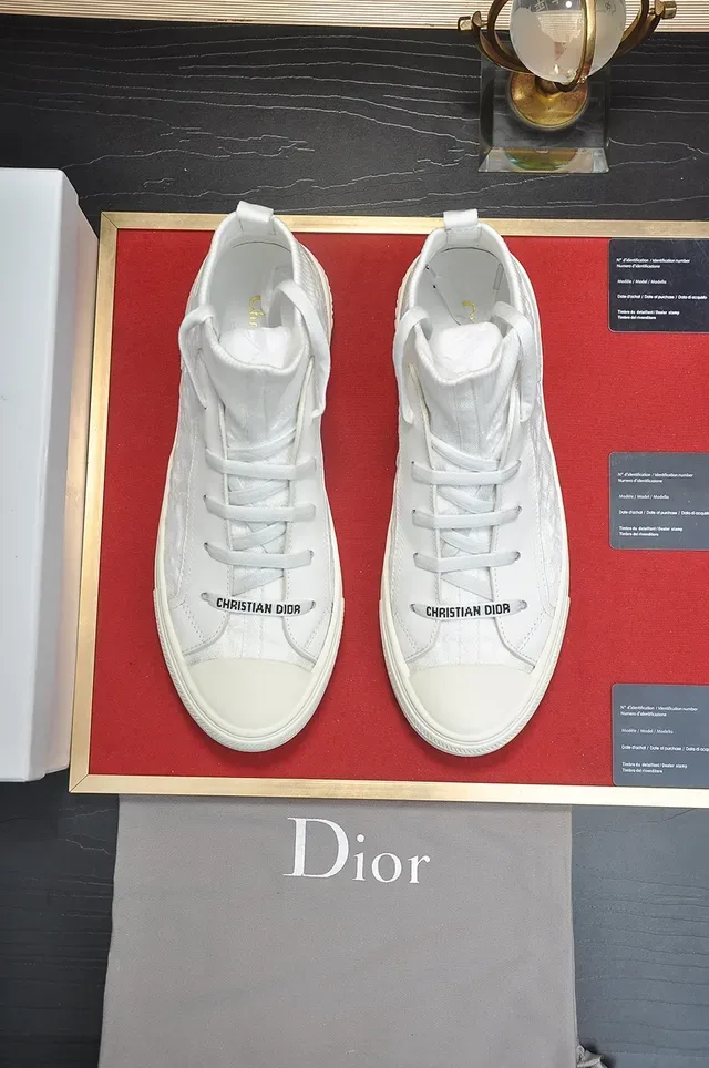 Dior B23 White High-Top Knit Lifestyle Sneakers 5