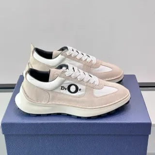 Dior B27 Beige and White Suede Textile Chunky Sneakers
