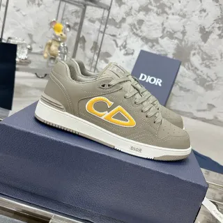 Dior B27 Gris et Jaune Monogram Lifestyle Sneakers