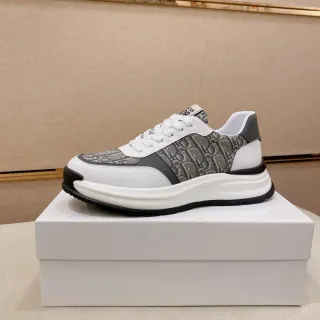Dior B27 Monogram श्वेत भूरा काला लाइफस्टाइल स्नीकर्स