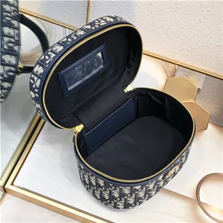 Dior सौंदर्य केस Navy Oblique Monogram Boston Bag 2