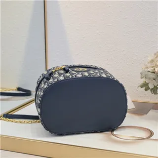 Dior सौंदर्य केस Navy Oblique Monogram Boston Bag 4