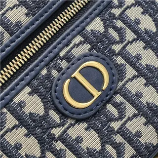 Dior सौंदर्य केस Navy Oblique Monogram Boston Bag 5