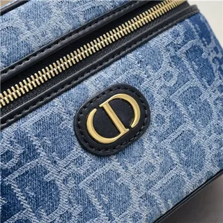 Dior सौंदर्य केस Navy Oblique Monogram Boston Bag 14