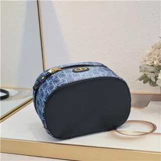 Dior सौंदर्य केस Navy Oblique Monogram Boston Bag 15