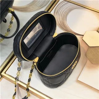 Dior सौंदर्य केस Navy Oblique Monogram Boston Bag 20